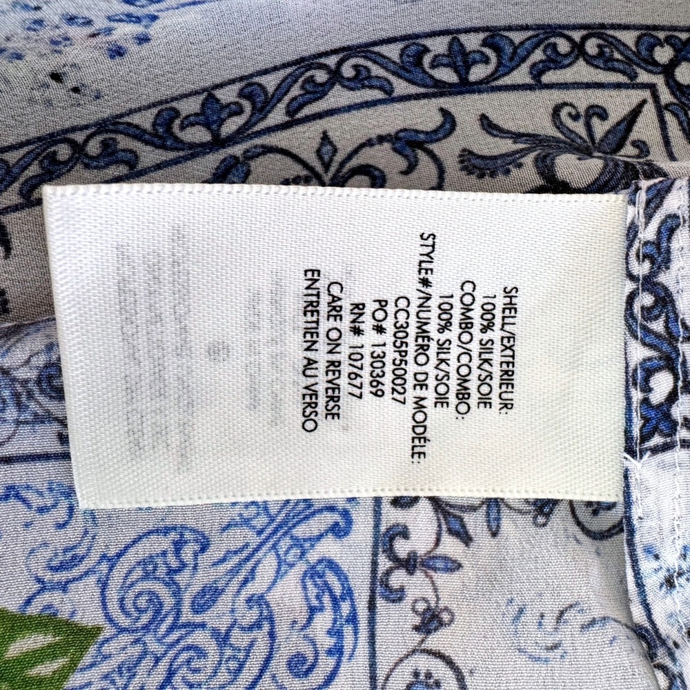 Alice + Olivia Willa Silk Puff Sleeve Blouse Fruit Market - Picture 15 of 16